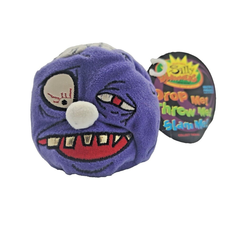 Silly Slammers Beanbag #54 Brainard Purple Brain 4" Head Working 1990s NWT
